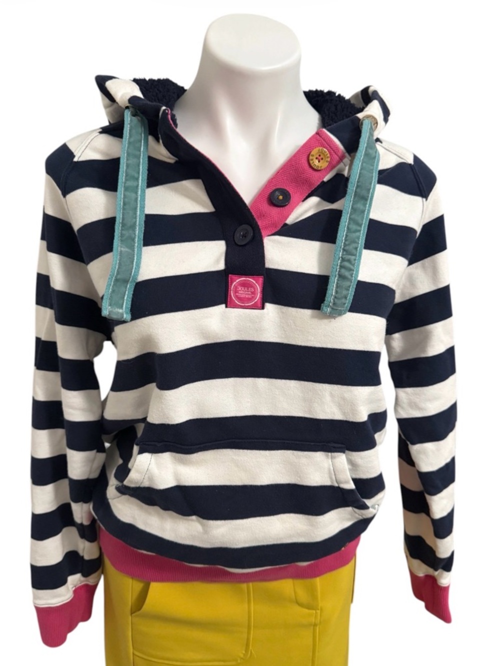 EUC Joules Women’s Striped Hoodie Sz. 8